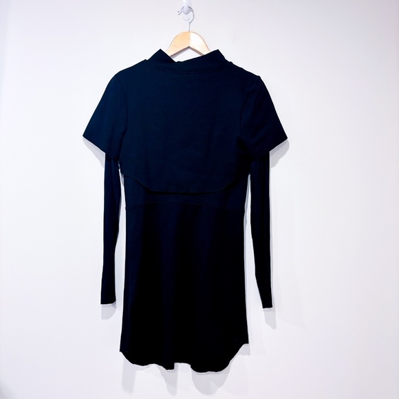 MARTIN DHUST | Black mini dress with frill | Sleek evening style | Medium * - Picture 9 of 9